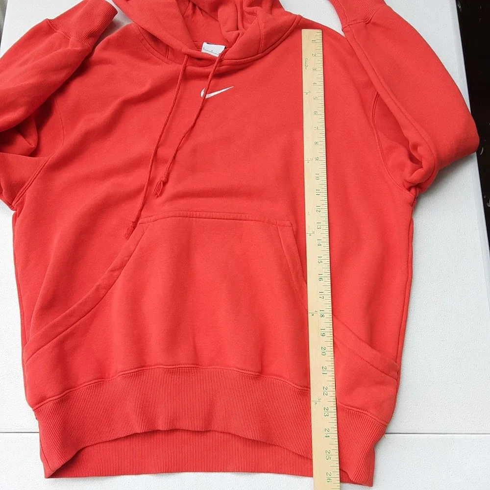 NIKE Women's Orange Phoenix Fleece Pullover Hoodie Sweatshirt Sz S DQ5860-633 - Picture 3 of 10